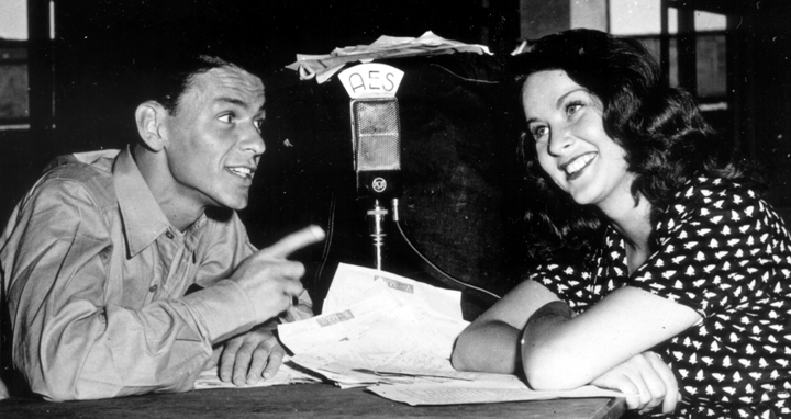 Frank Sinatra interviewed on the radio.