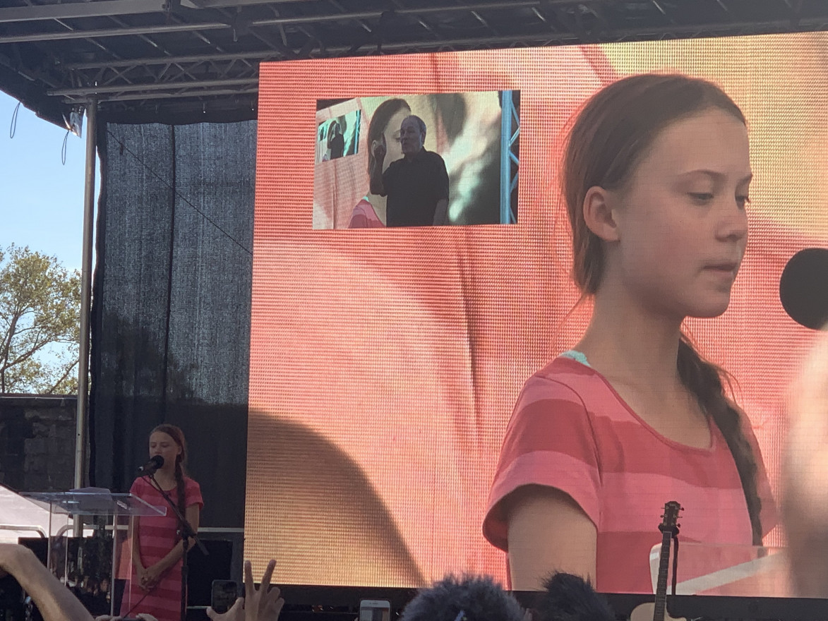 Greta Thunberg at the Climate Strike in New York