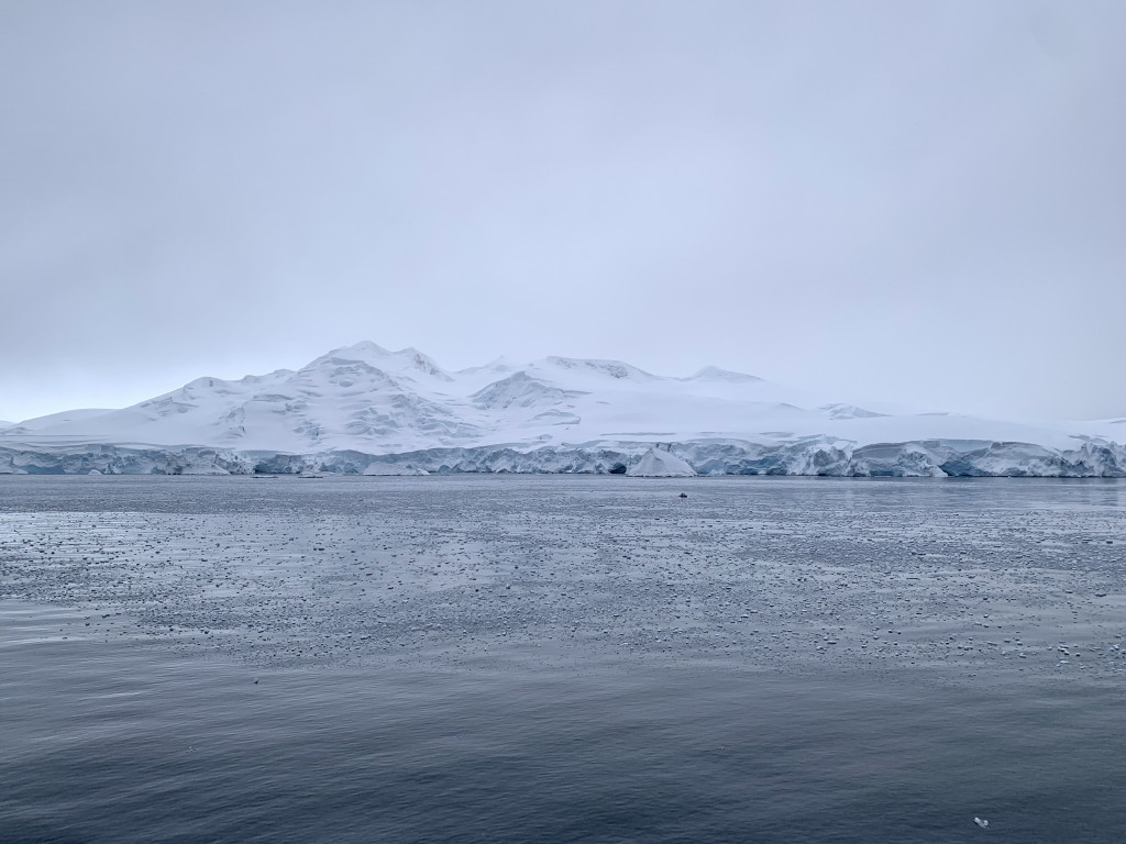 A glacier in the icy ocean of Antarctica