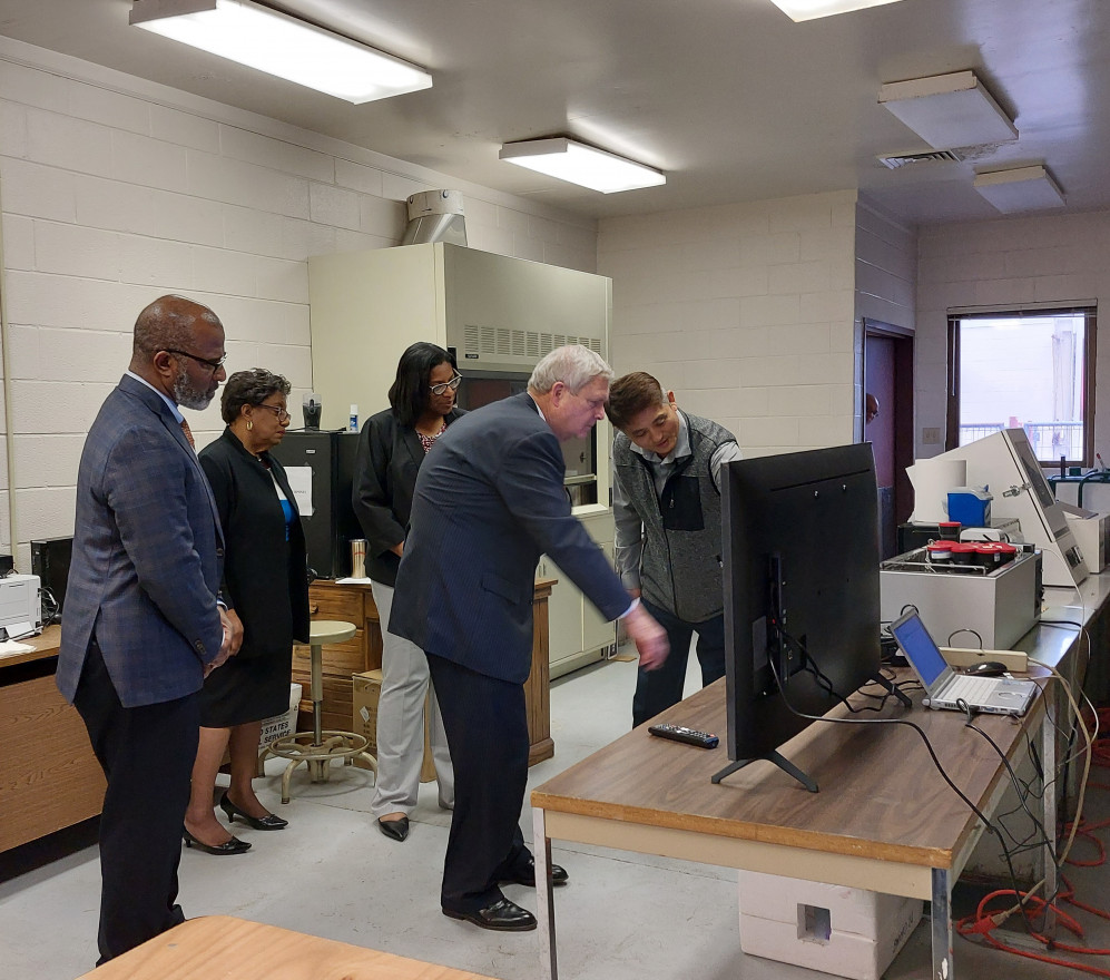U.S. Secretary of Agriculture Tom Vilsack toured Tuskegee University in December, 2022 to announce new environmental funding.