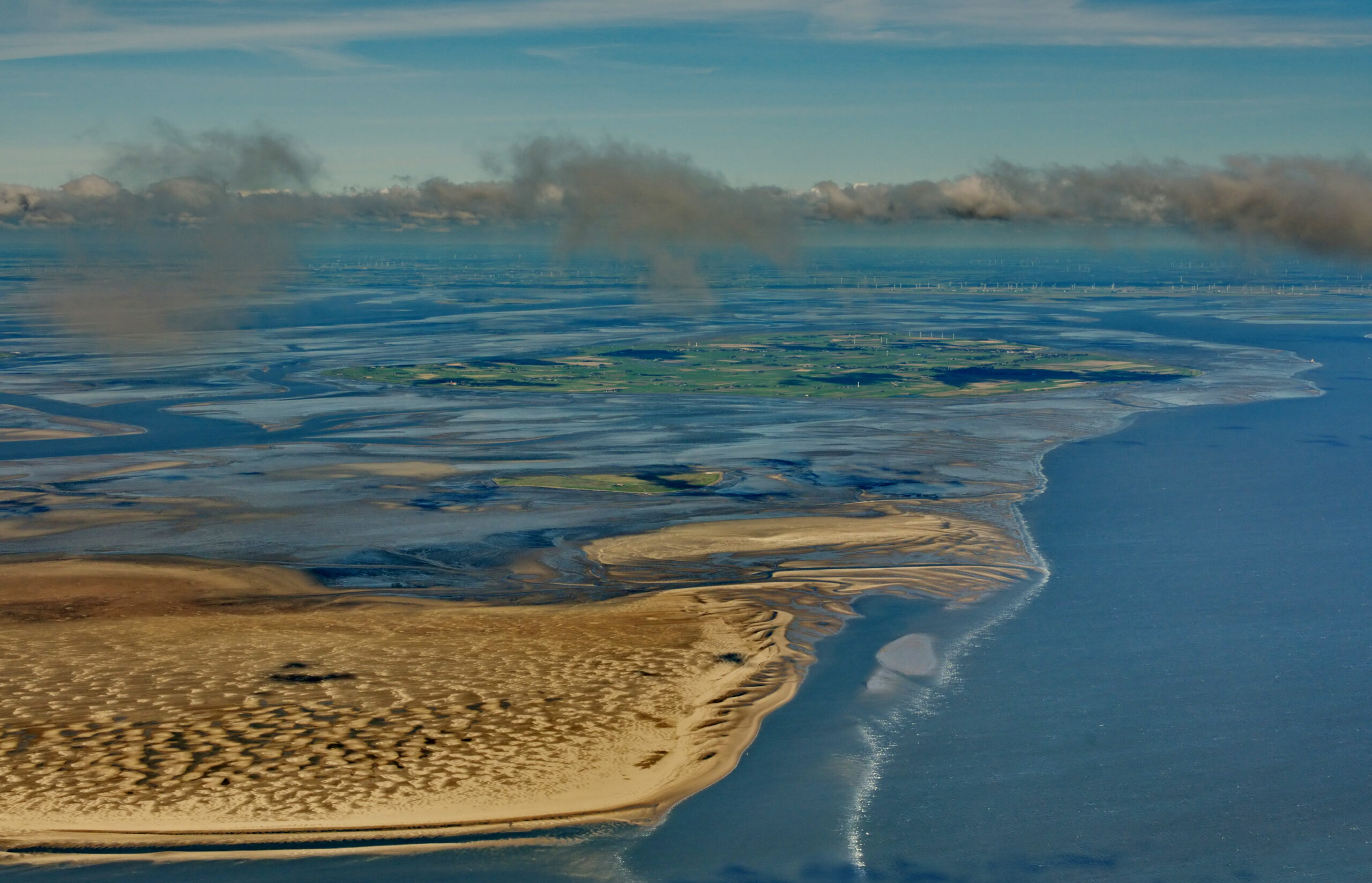 An aerial view of the Wadden Sea in Germany in 2013.