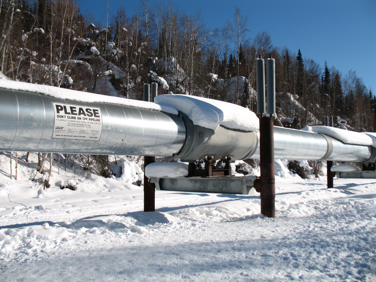 A petroleum pipeline located in Alaska.
