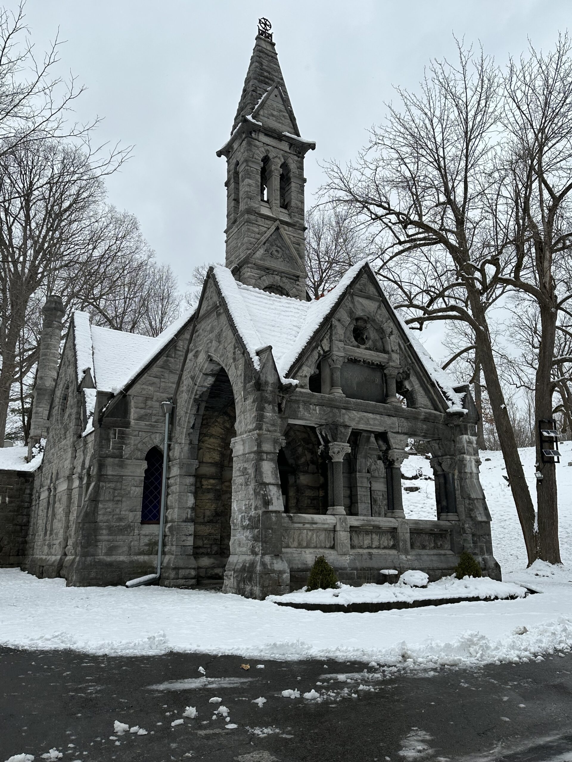 This building is the Chapel in Oakwood Cemetery in Syracuse, NY. 