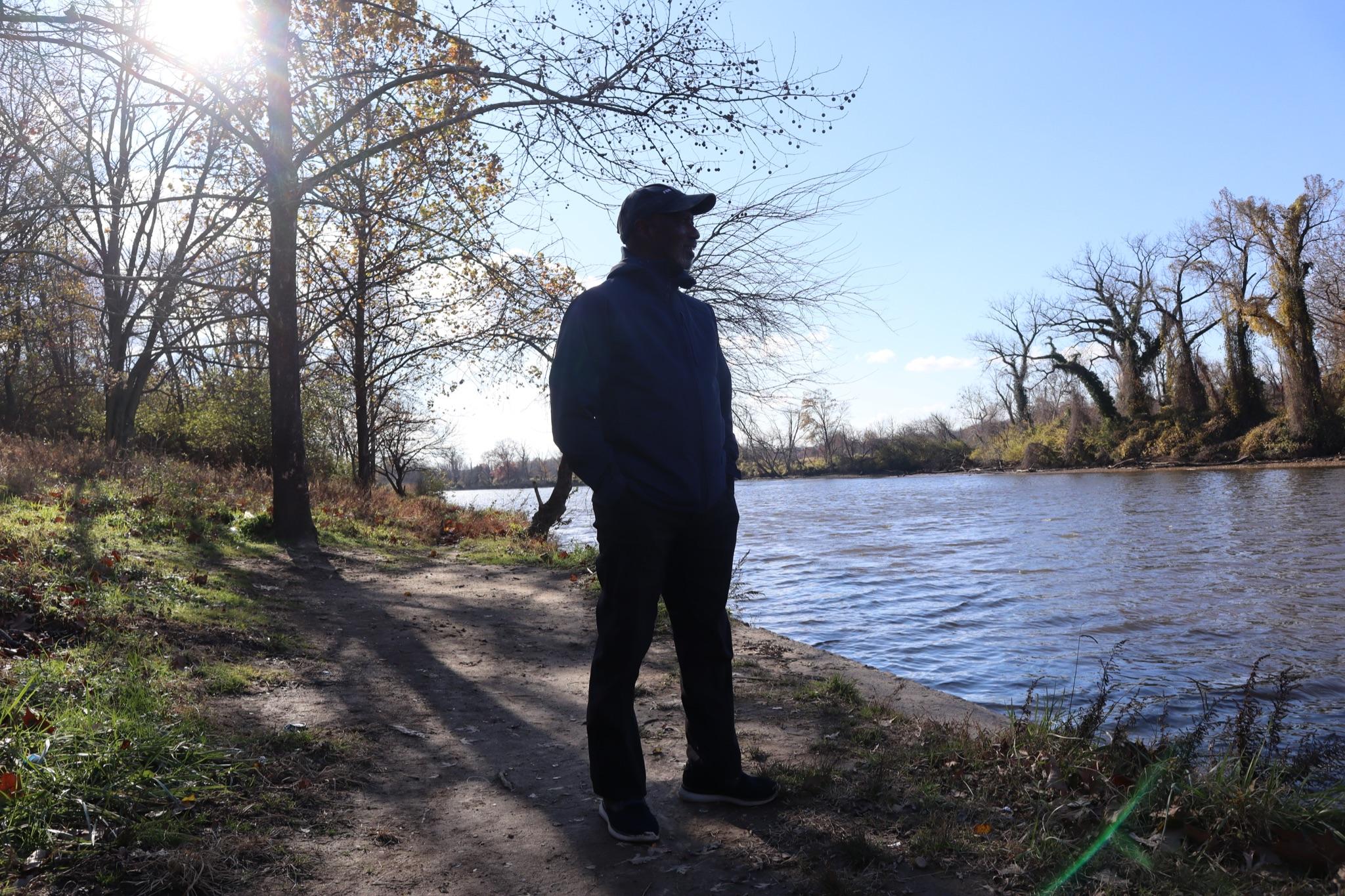 Water advocate Dennis Chestnut looks upon the Anacostia River in Washington, D.C. 