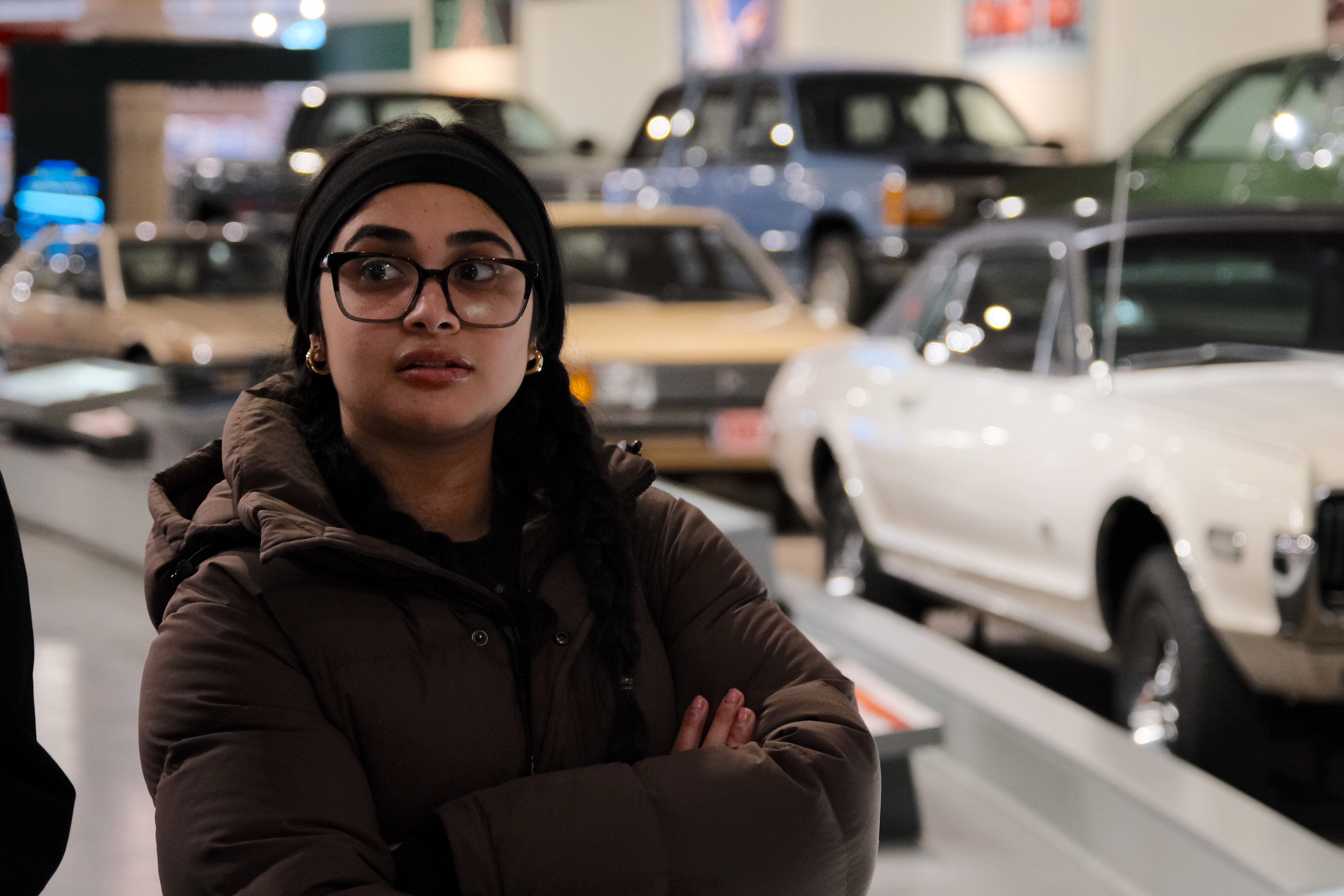 George Washington University student Aleena Fayaz at the Henry Ford Museum in Dearborn, Michigan. 