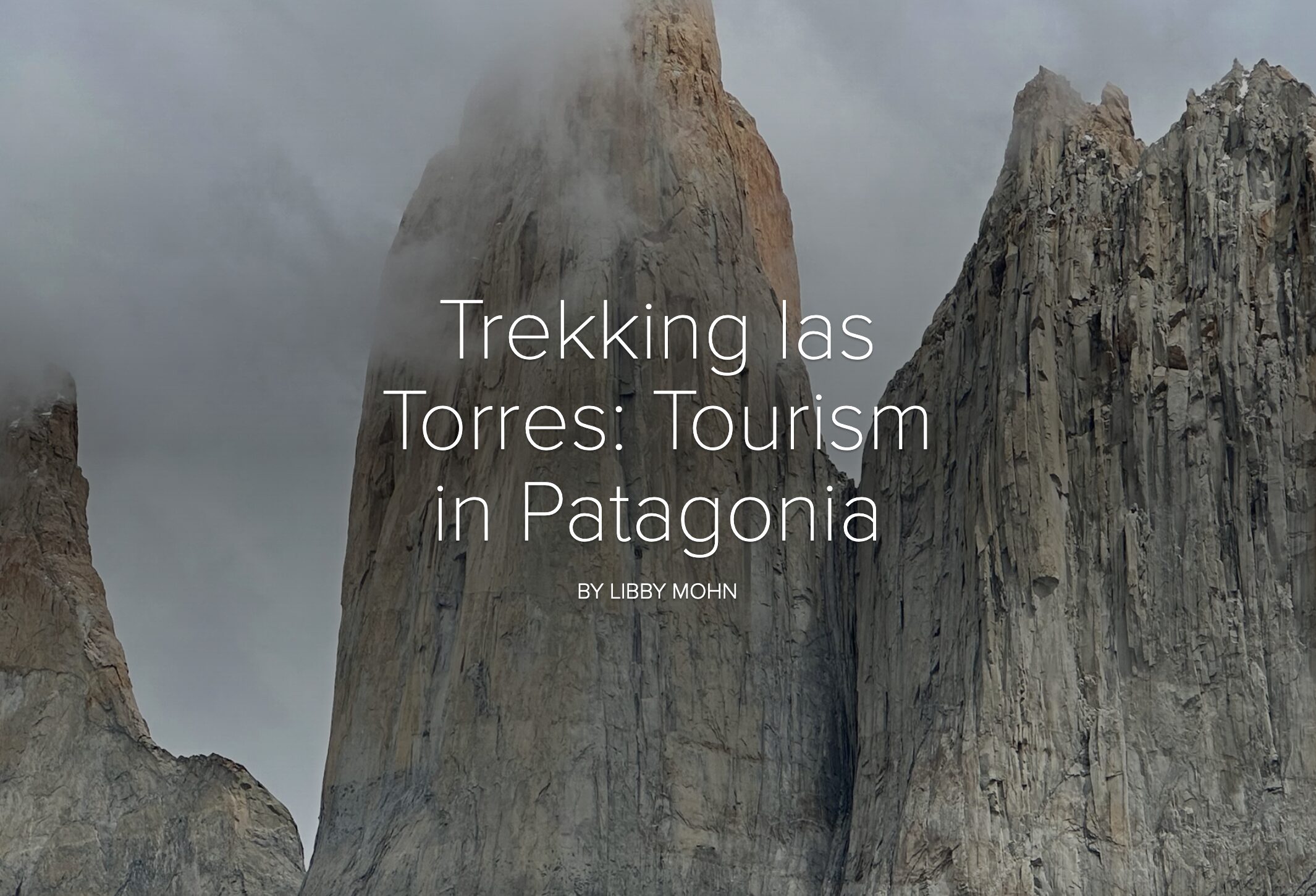 A title card for the presentation with a picture of las Torres in the background. 