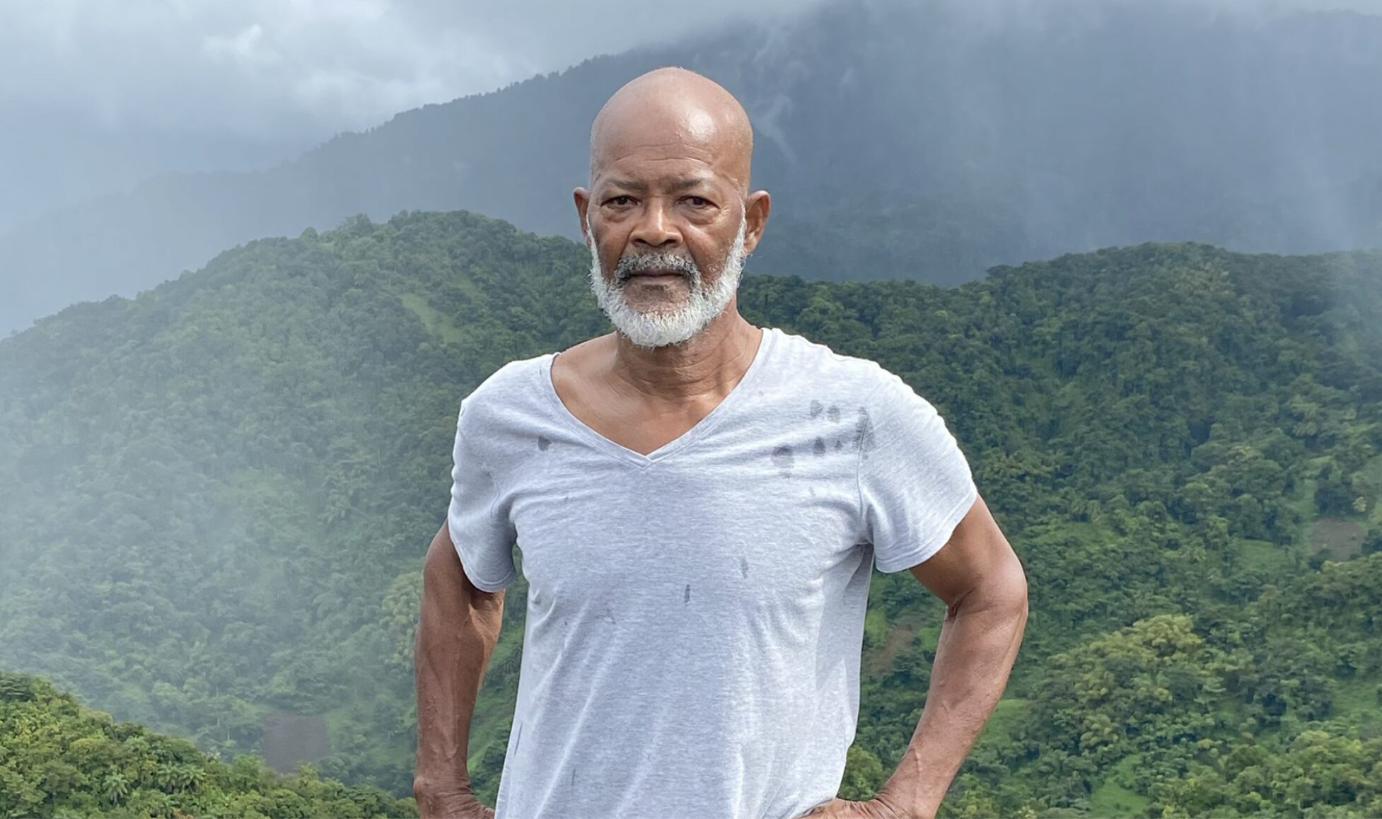 Percy Lampkin, who watched the La Soufrière volcano erupt from his bedroom window on the island of St. Vincent in 2021. 
