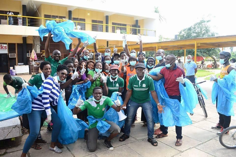 Volunteers during the OAU Campus Clean-up event in 2016.